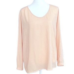 Collective Concepts relaxed fit v neck long sleeved top with button cuffs sz SP